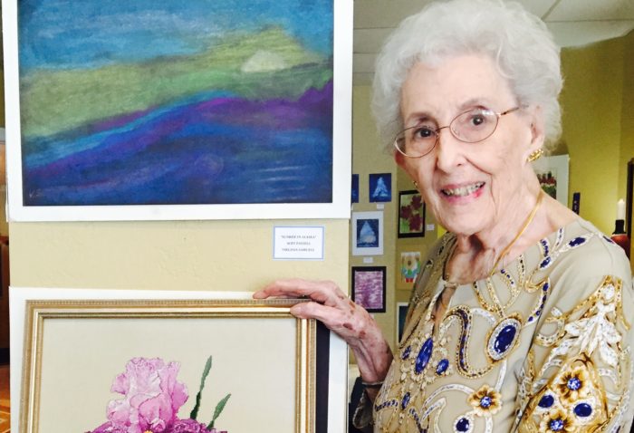 art-show-with-betty-hatcher-and-her-purple-iris