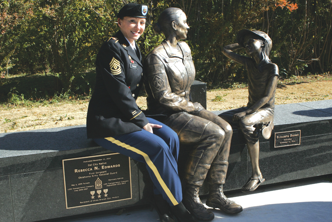 Female Soldier Statue, Bronze Memorial